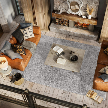 Aydin Solid Plush Shag Area Rug